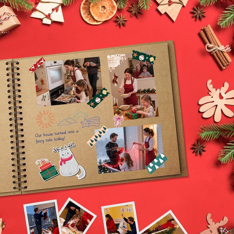 Hiwhy Scrapbook 12x12 Inch DIY Scrapbook Album Hardcover Kraft Paper Scrap Book Photo Albums 100 Pages Perfect for 4x6 / 5x7 / 6x8 Photos Memory Book for Family, Wedding - Image 3